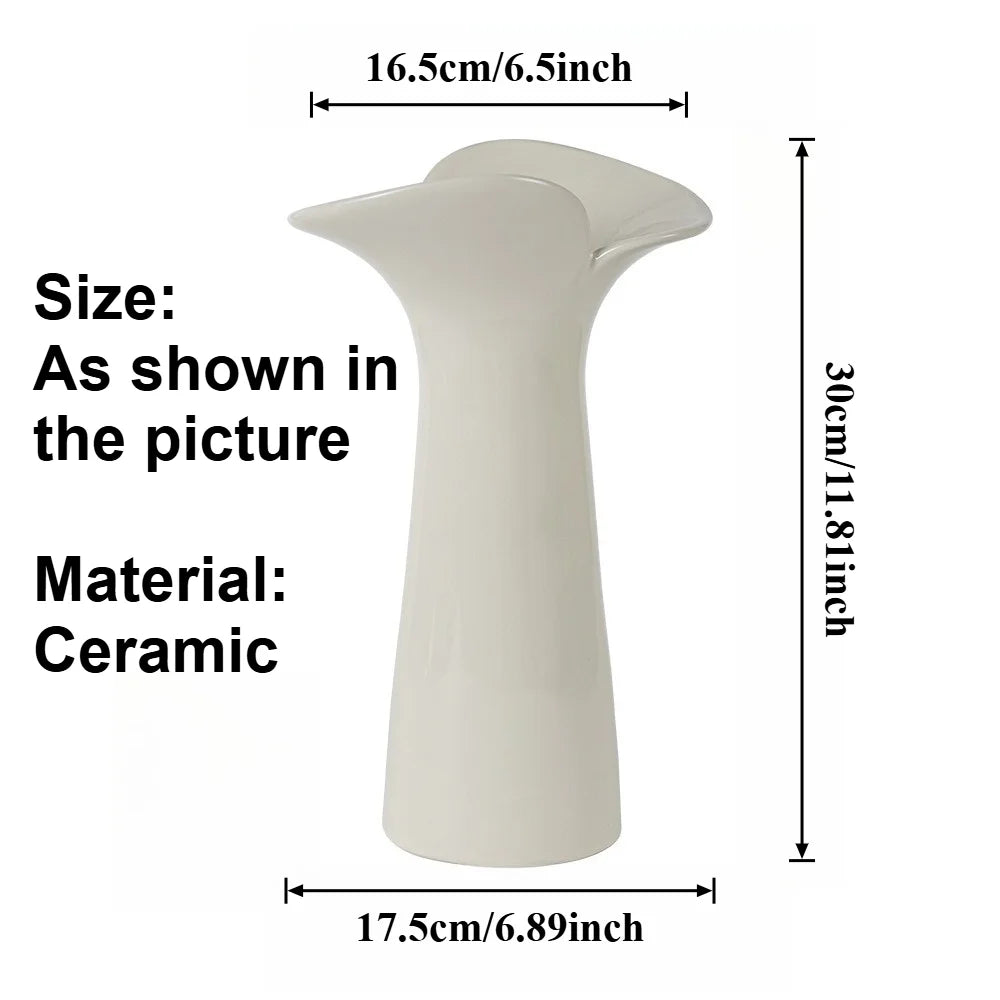Modern Minimalist Ceramic Flower Vase Tabletop Ornament for Home Decor