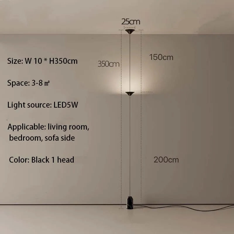 Modern LED Cone Floor Lamp Pendant Light Living Room Bedroom Bedside Sofa Side Ambient Hanging Line Light