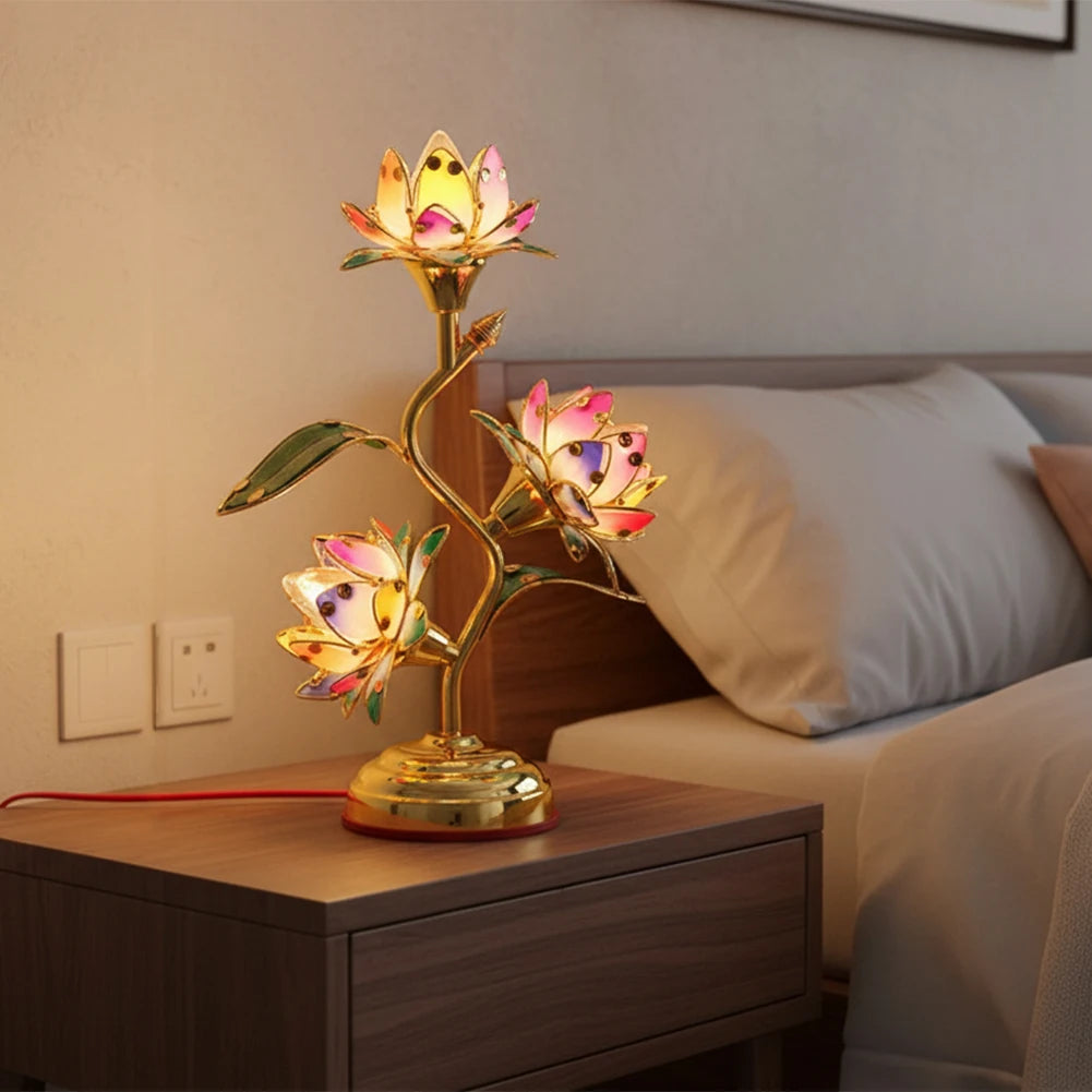 Ambient Light Plug-In Electric Lotus Lantern Color-Changing LED Table Lamp