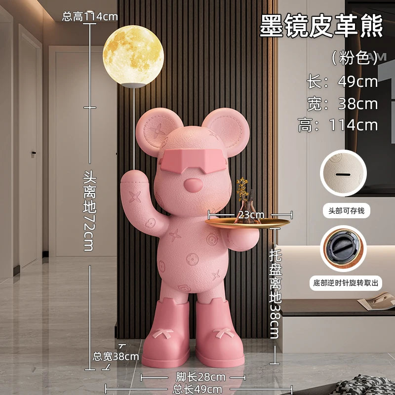 Nordic Resin Bear Floor Statue Figurine for Living Room Decor