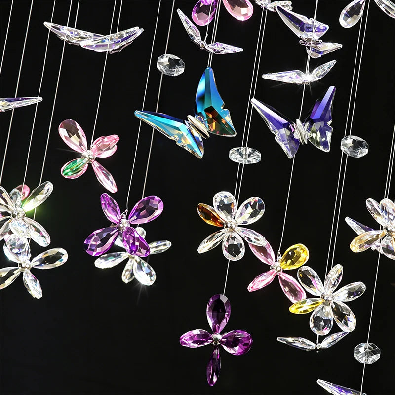 Crystal Butterfly LED Chandelier Dining Room Kitchen Island