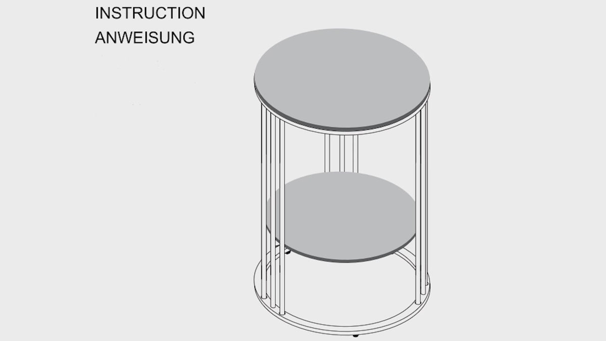 2-Tier Round Sintered Stone End Table with Metal Frame IUJ-XZ218