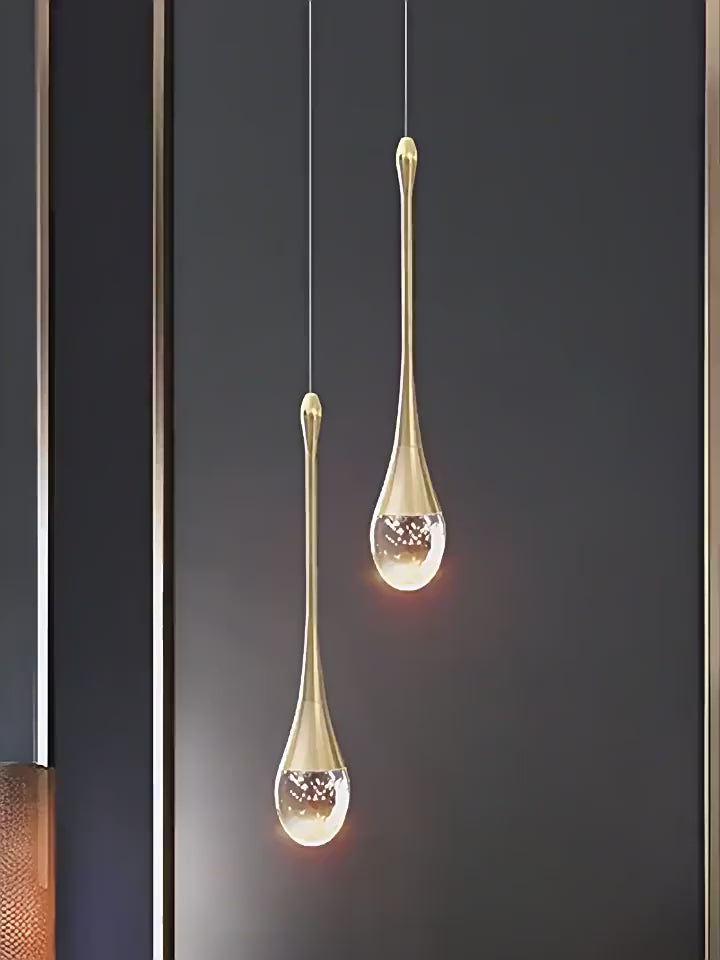 Modern LED Crystal Adjustable Pendant Light for Living Room Bedroom