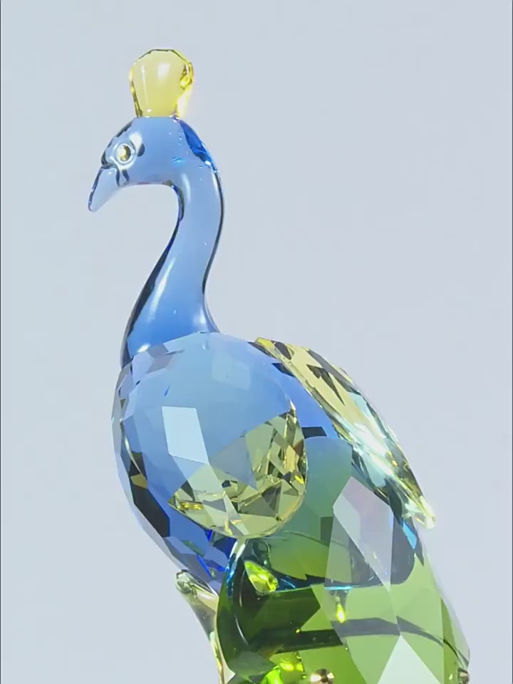 Modern Crystal Peacock Sculpture Tabletop Figurine for Home Decor