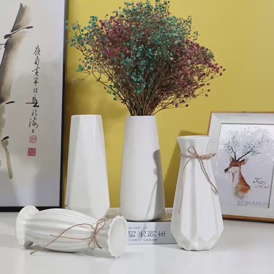 Modern Plastic Flower Vase Pot Tabletop Ornament for Home Decor