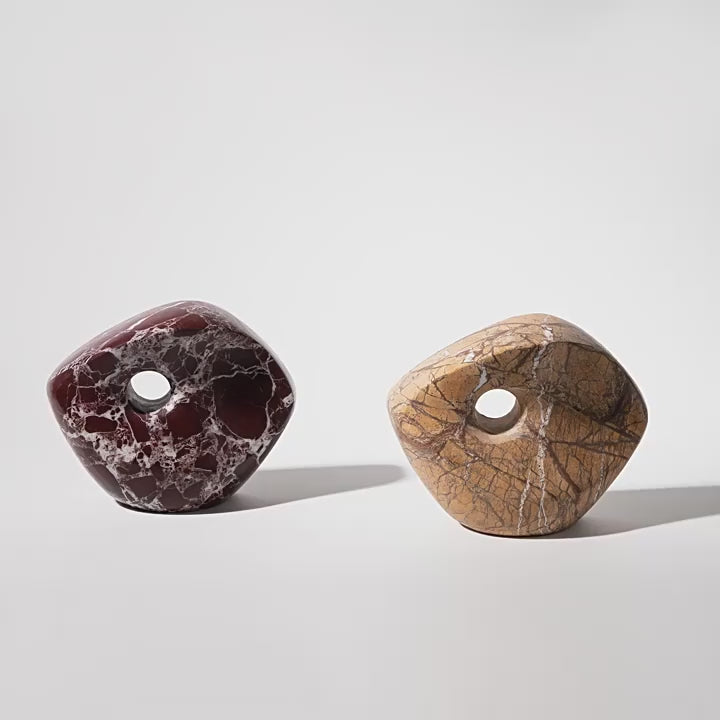 Modern Luxury Marble Hollow Eye Sculpture Tabletop Ornament for Home Decor