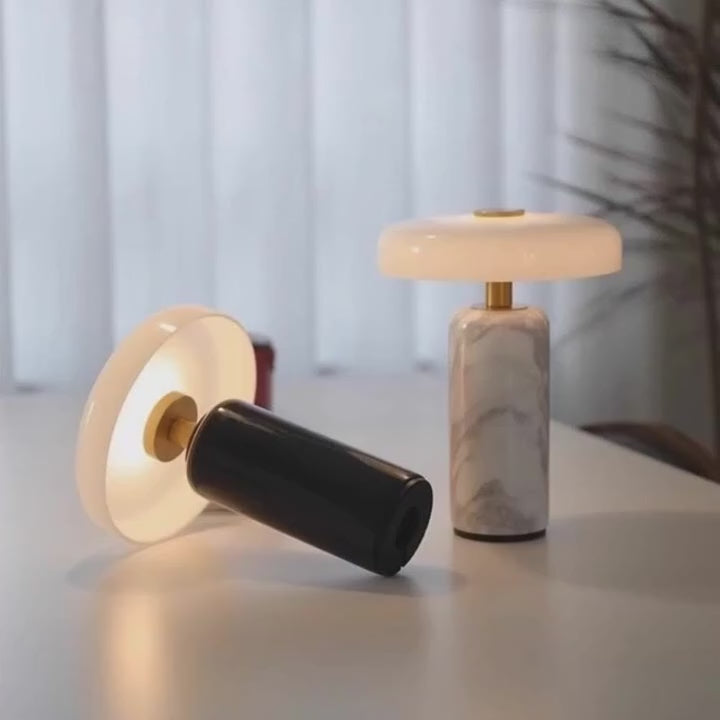 Rechargeable Marble Desk Lamp with Touch Control for Bedroom Study Living Room