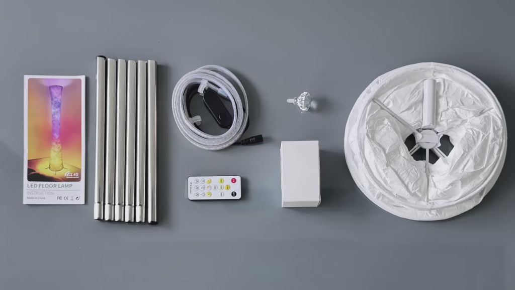 Modern Floor Lamp with Tyvek Paper Shade, 3 Color Temperatures, APP & Remote Control, Timer