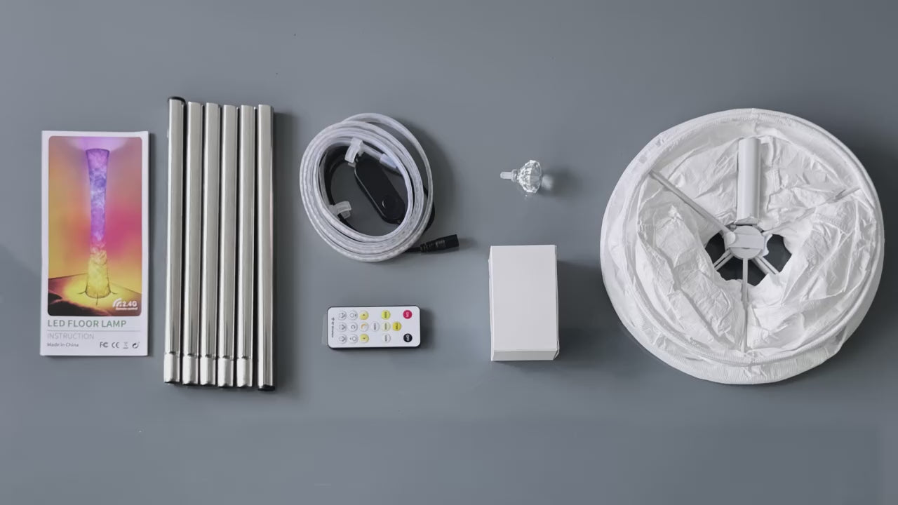 Modern Floor Lamp with Tyvek Paper Shade, 3 Color Temperatures, APP & Remote Control, Timer