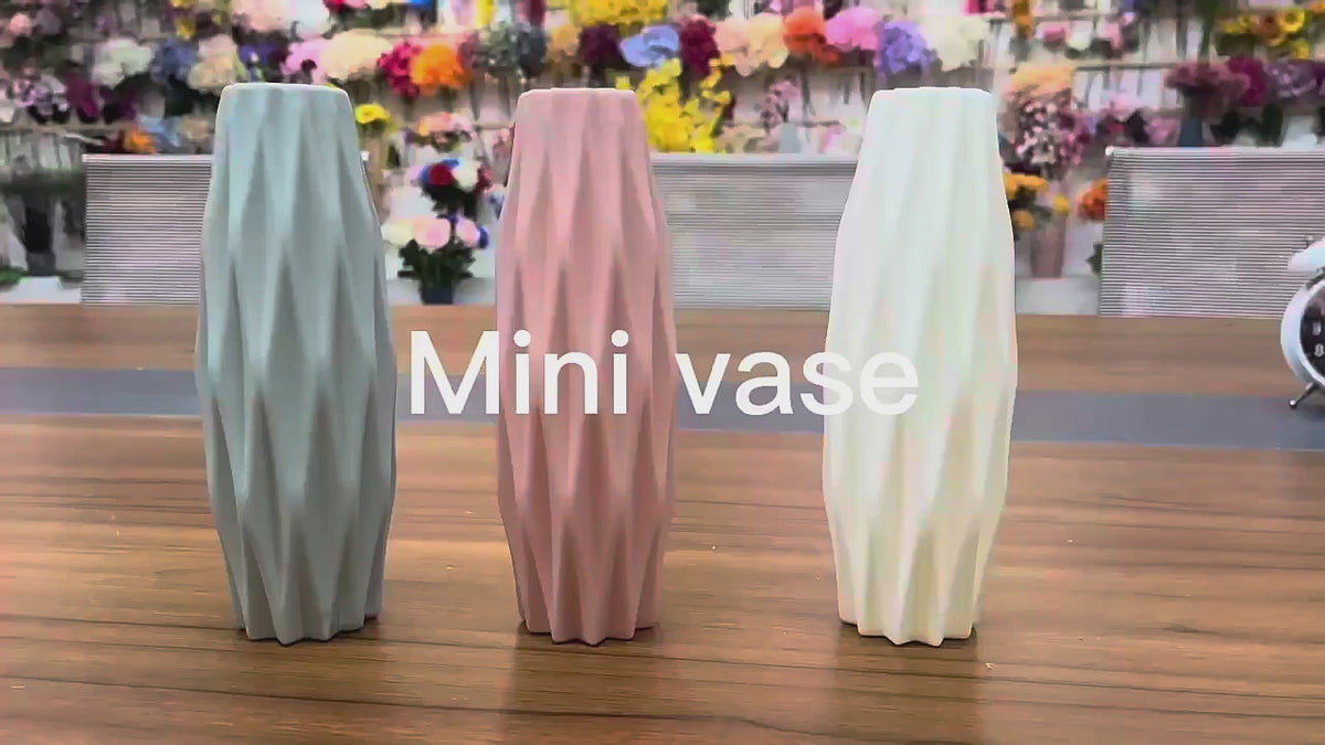 Modern Geometric Plastic Flower Vase for Tabletop Decor