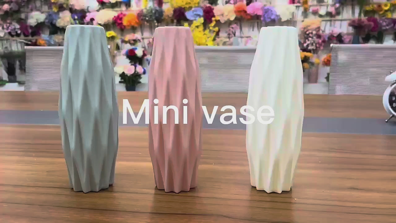 Modern Geometric Plastic Flower Vase for Tabletop Decor
