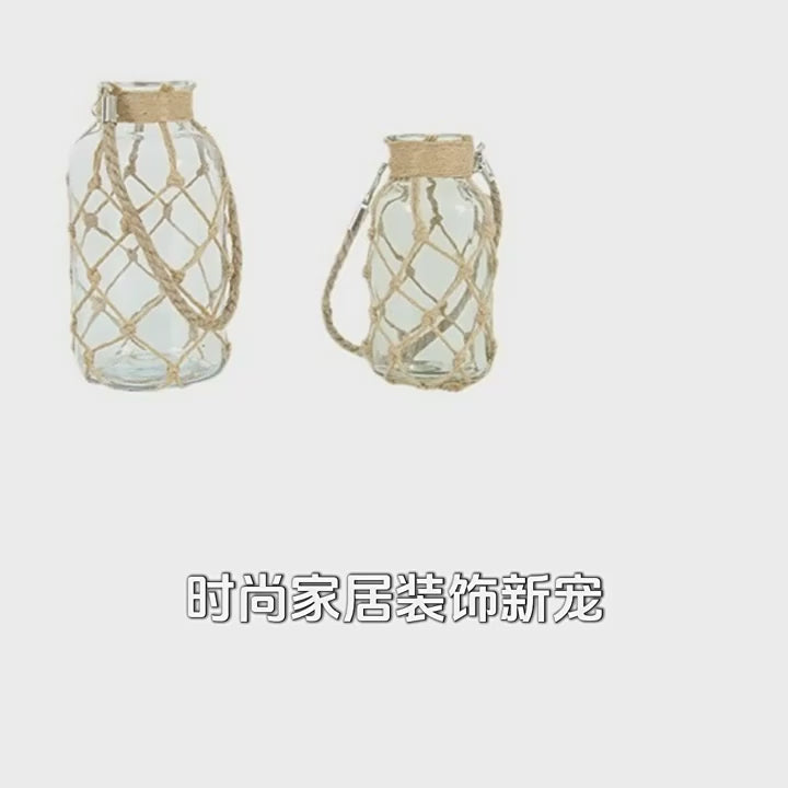 Modern Transparent Glass Flower Vase Tabletop Ornament for Home Decor