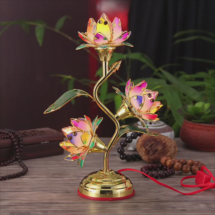 Ambient Light Plug-In Electric Lotus Lantern Color-Changing LED Table Lamp